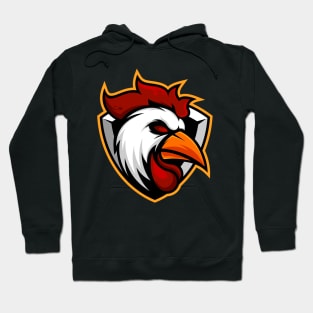 Rooster chicken mascot esport logo design Hoodie